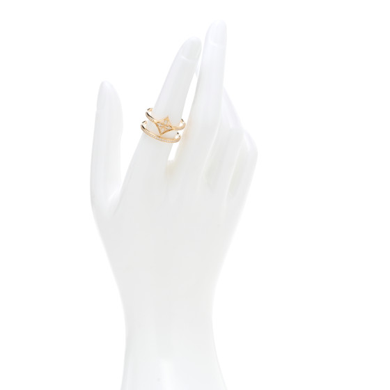 LOUIS VUITTON 18K Yellow Gold Diamond Idylle Blossom Two Row