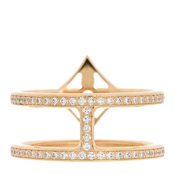 LOUIS VUITTON 18K Yellow Gold Diamond Idylle Blossom Two Row