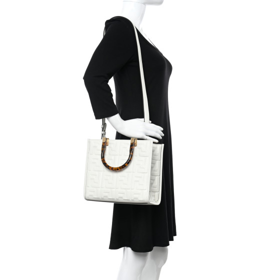 FENDI Vitello Plexiglass FF Embossed Small Fendi Sunshine