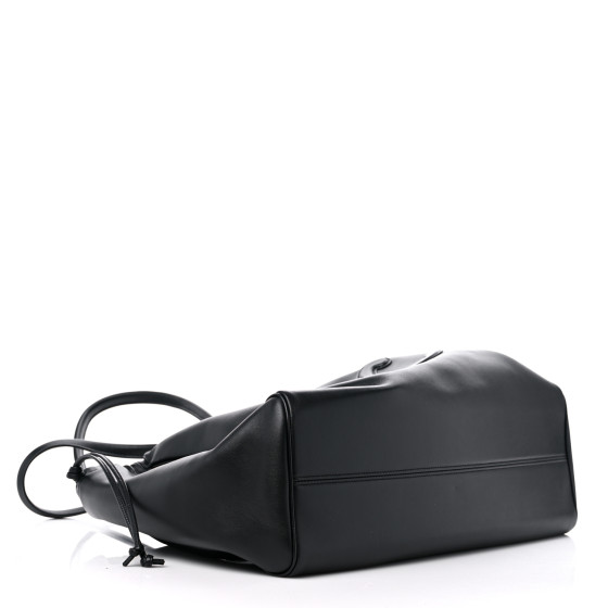 CELINE Smooth Calfskin Cuir Triomphe Cabas Drawstring Black