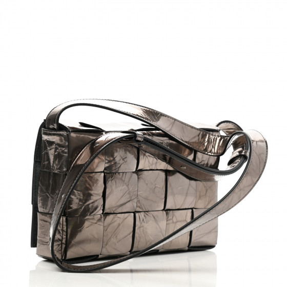 BOTTEGA VENETA Metallic Crushed Calfskin Maxi Intrecciato