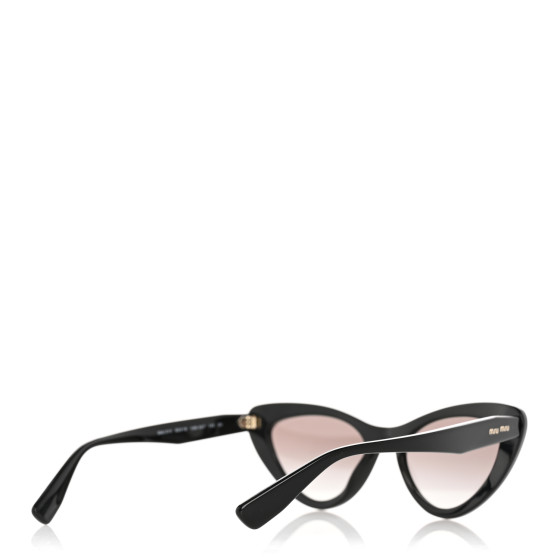 M1504 Miu Miuクリスタル キャットアイサングラス SMU 01V-A MIU MIU Acetate Cat Eye Sunglasses SMU 01V Black 1700214