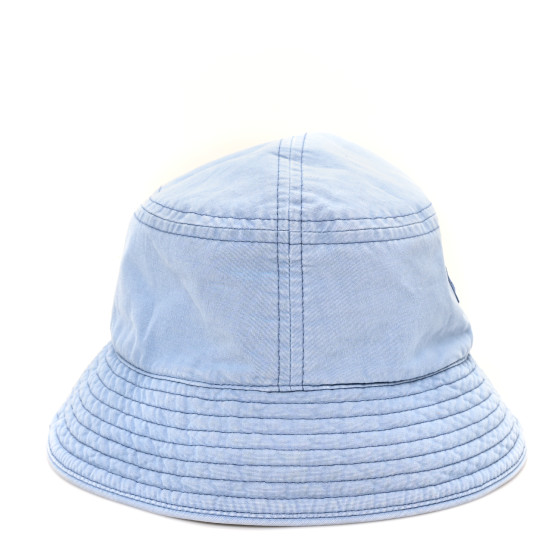 FENDI Woven Fabric Logo Bucket Hat M Celeste 1696955