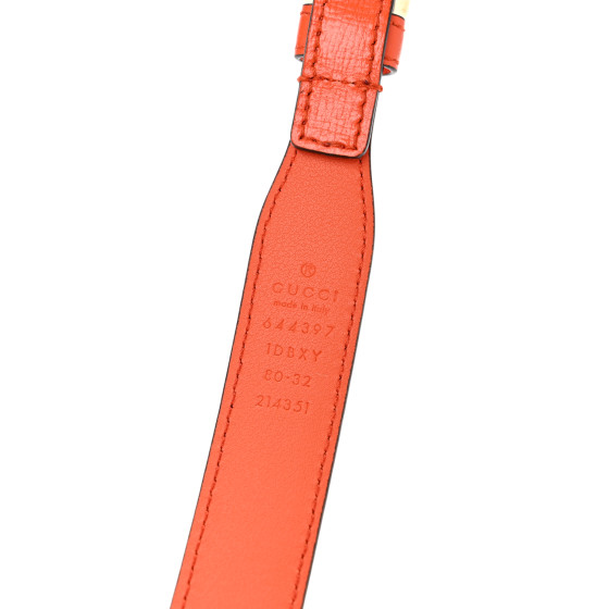 GUCCI Efesto Leather Womens Horsebit 15/23mm Belt 80 32