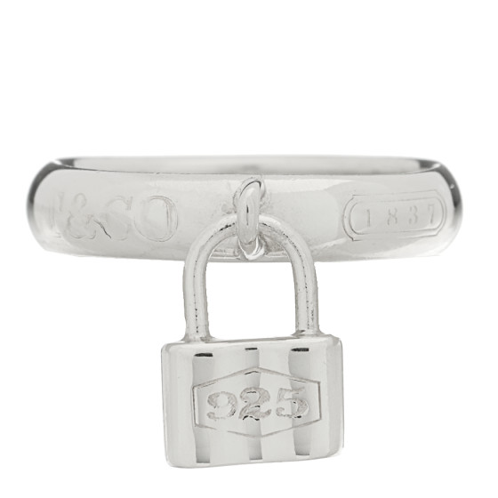 TIFFANY Sterling Silver 1837 Lock Charm Ring 49 5 1700869