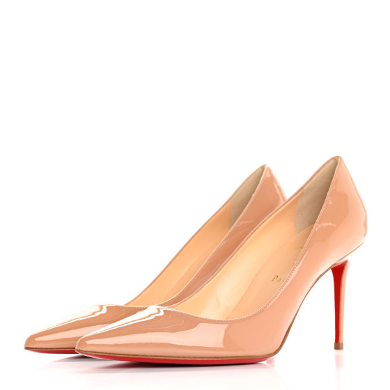 CHRISTIAN LOUBOUTIN Patent Decollete 554 85 Pumps 37.5 Nude