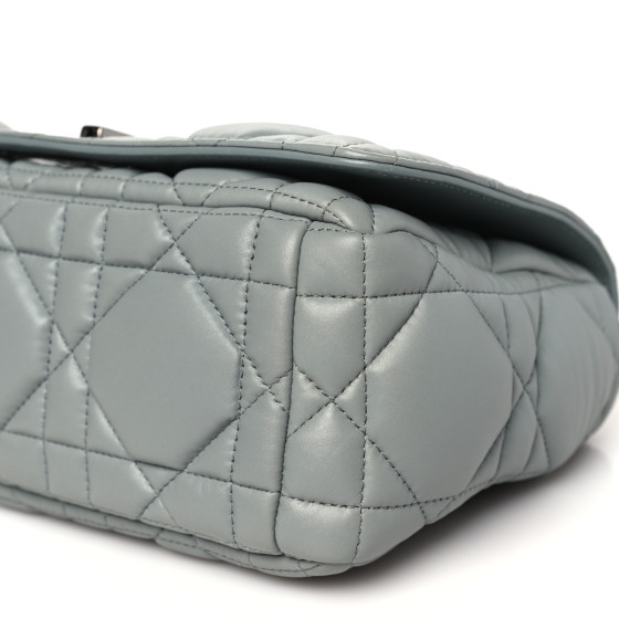 CHRISTIAN DIOR Calfskin Macrocannage Medium Caro Bag Iron