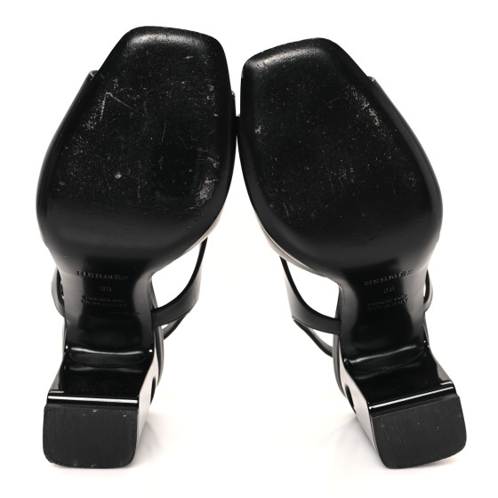 HERMES Calfskin Electra 90 Sandals 38 Black 1699185