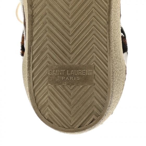 SAINT LAURENT Calfskin Pony Hair Star Court Sneakers 36