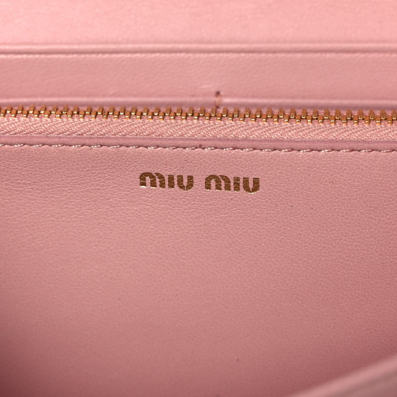 MIU MIU Nappa Matelasse Wallet On Chain Orchidea 956540