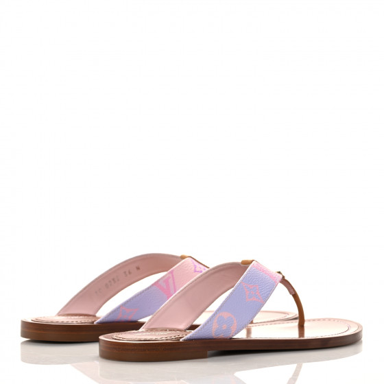 LOUIS VUITTON Monogram Sunny Flat Thong Sandals 36 Rose