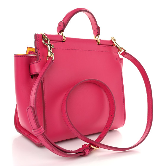 DOLCE & GABBANA Calfskin Small Sicily 62 Soft Bag Fuchsia
