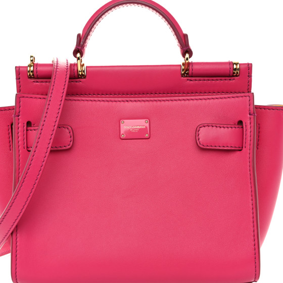 DOLCE & GABBANA Calfskin Small Sicily 62 Soft Bag Fuchsia