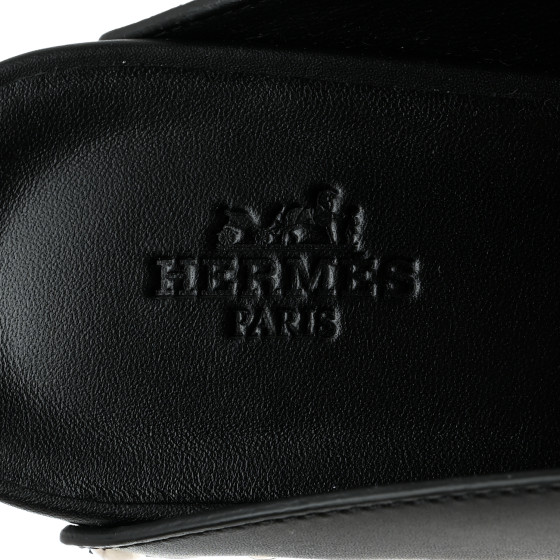 HERMES Calfskin Calya Mules 35 Black 1583815 | FASHIONPHILE