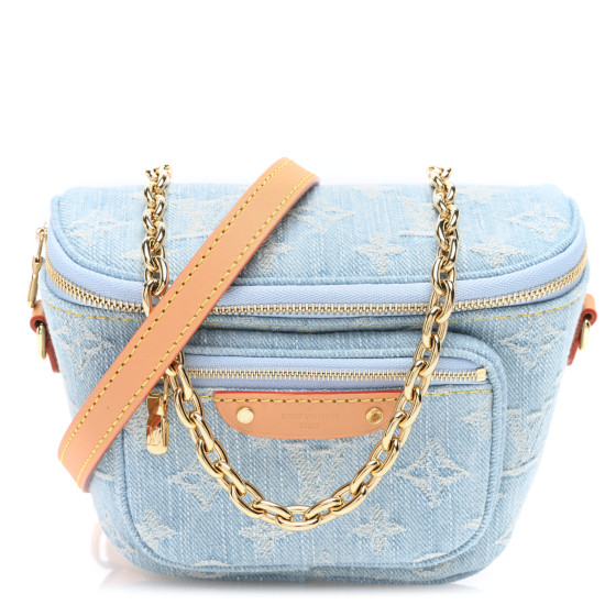 LOUIS VUITTON Monogram Denim Mini Bumbag Sky Blue 1583367