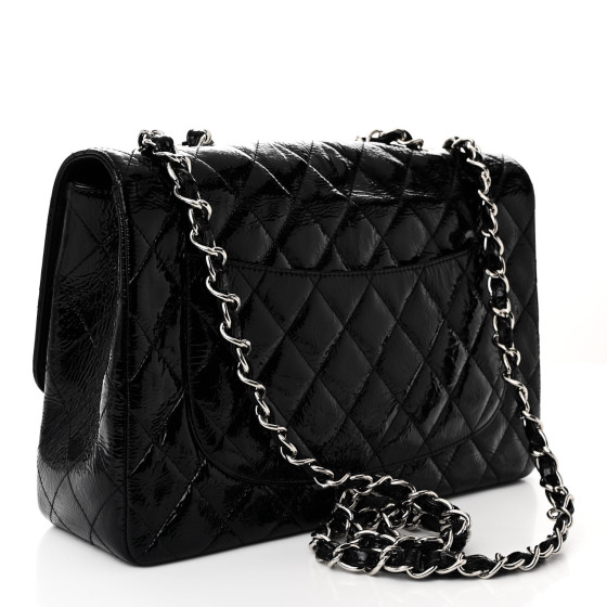 CHANEL ブラック エナメル サイズ36 1/2 シャネル フラットシューズ オペラシューズ エナメル レディース