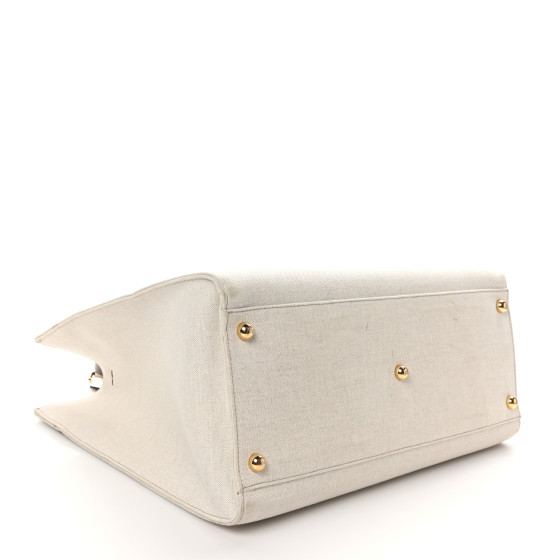 FENDI Canvas Vitello King Logo Embroidered Medium Fendi