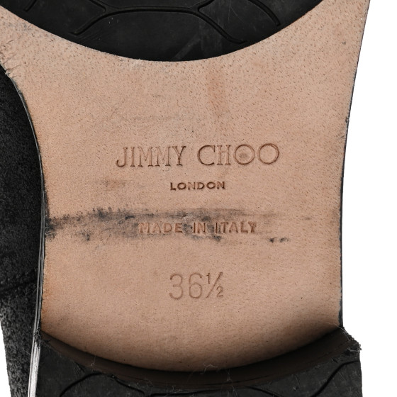 JIMMY CHOO DOREEN ロングブーツ 37½ 24.5 Jimmy Choo Doreen Long Boots Dark Gray Suede Side Zip Size