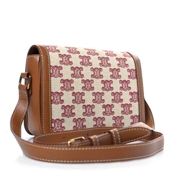 CELINE Canvas Calfskin Triomphe Embroidered Teen Triomphe