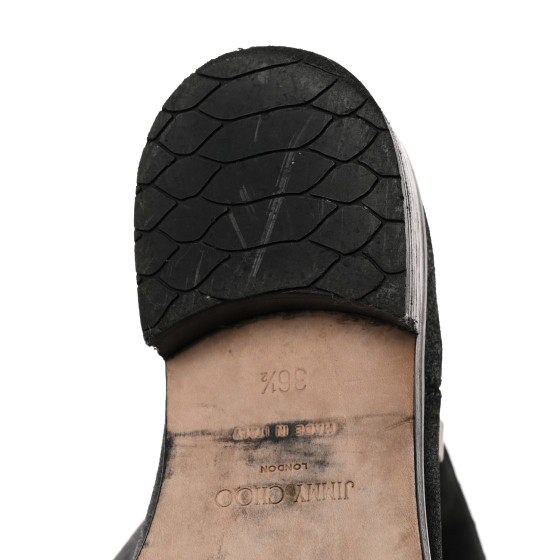 JIMMY CHOO Suede Doreen Tall Boots 36.5 Black 1347360