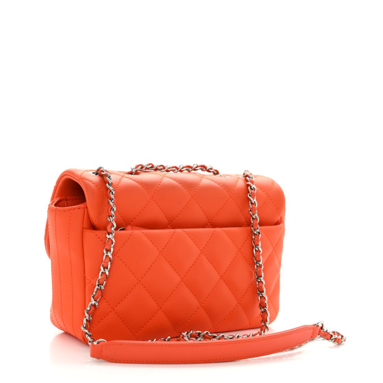 CHANEL Rubber Quilted Lambskin Mini Square Coco Rain Flap
