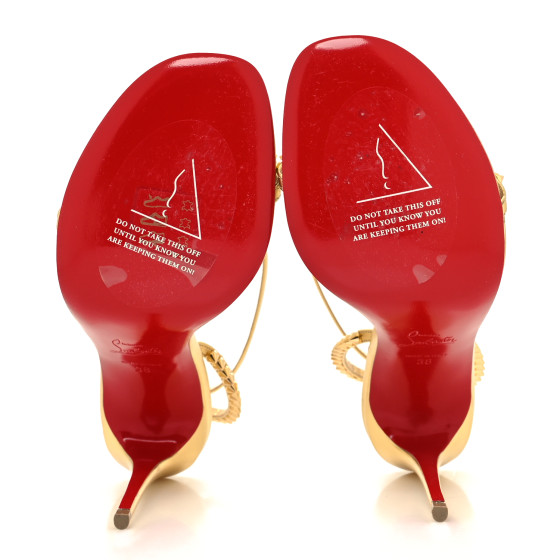 CHRISTIAN LOUBOUTIN Metallic Kid Spiked So Me 100 Sandals 38