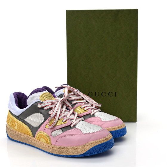 ゆりページ GUCCI Demetra Womens Basket Low Top Sneakers 37 Sugar Pink