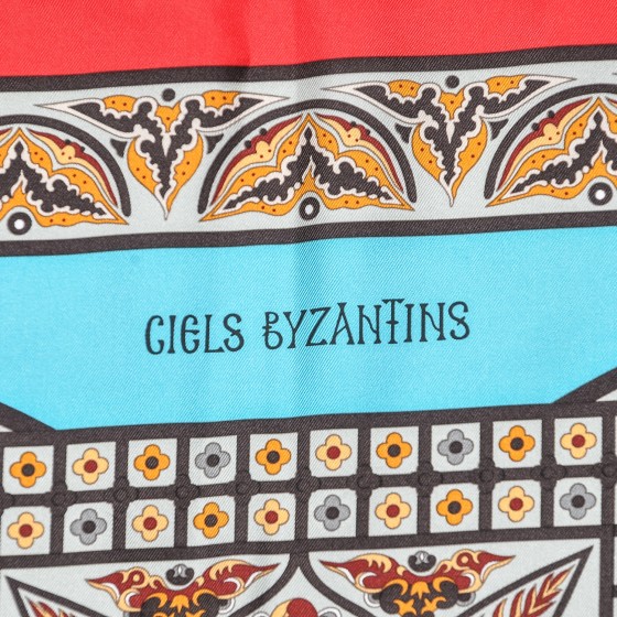 HERMES　エルメス　カレ90《CIELS BYZANTINS》シルクモスリン HERMES エルメス カレ90《CIELS BYZANTINS》シルクモスリン