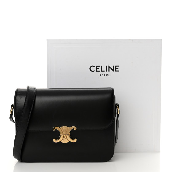 CELINE パーティーバッグ ブラック CELINE Shiny Calfskin Large Triomphe Black 1609493