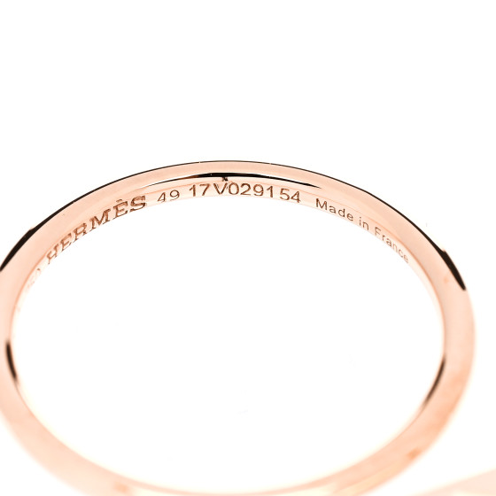 HERMES 18K Rose Gold Gambade H Ring 49 4.75 1216365