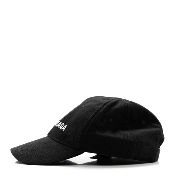 BALENCIAGA Cotton Drill Logo Classic Baseball Cap 59 L Black