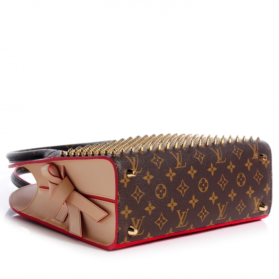 LOUIS VUITTON Christian Louboutin ハンドバッグ LOUIS VUITTON Monogram Calf Hair Spikes Iconoclasts