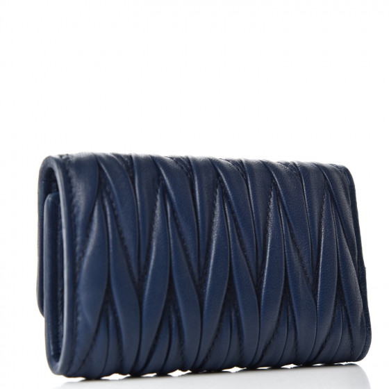 MIU MIU Nappa Matelasse 6 Key Holder Bluette 705773