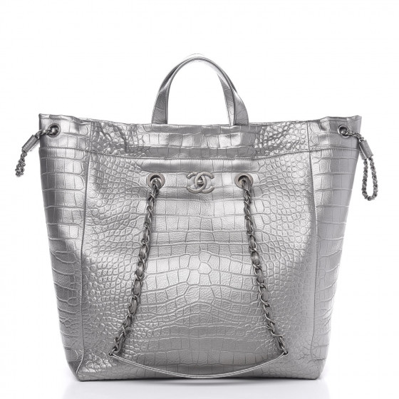 【SALE】MEDIUM CROCODILE-PRINT CALFSKIN SHOPPER Amazon.com: Women's Genuine Leather Handbags Stylish