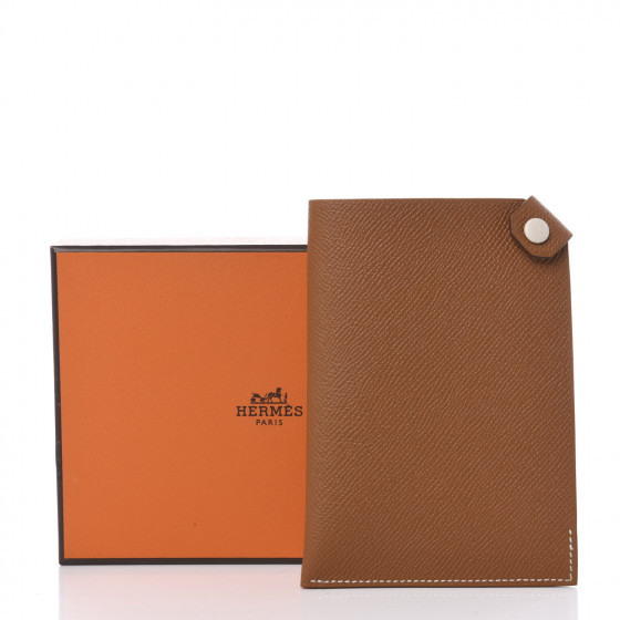 HERMES Epsom Tarmac PM Passport Holder Gold 607424