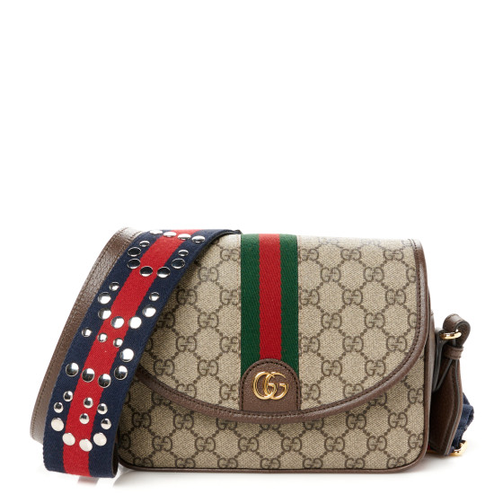 GUCCI GG Supreme Monogram Textured Dollar Calfskin Web