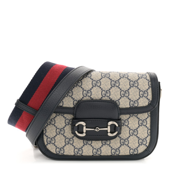 GUCCI GG Supreme Monogram Textured Dollar Calfskin Web Mini