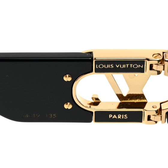 LOUIS VUITTON Acetate LV Link Square Sunglasses Z1478E Black