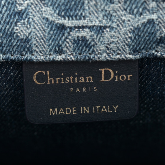 CHRISTIAN DIOR Denim Oblique Mini Book Tote With Strap Blue