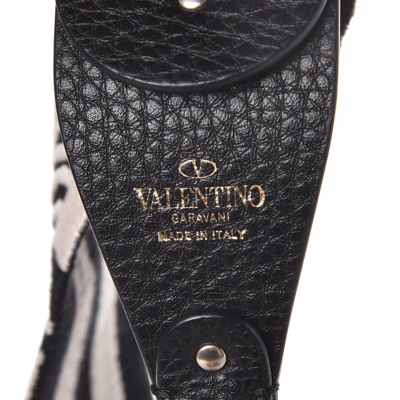 VALENTINO GARAVANI Canvas Zebra Embroidered Rockstud Guitar
