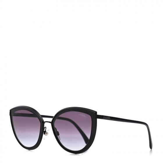 CHANEL Cat Eye Sunglasses 4222 Black 790930 | FASHIONPHILE