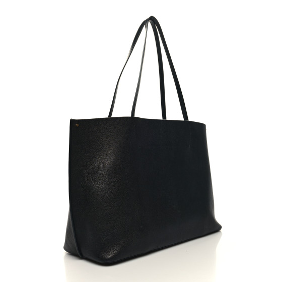 VALENTINO GARAVANI Calfskin Large Vlogo Tote Black