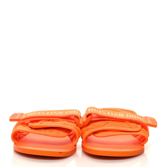 CHRISTIAN DIOR Technical Stretch Fabric Camouflage Dio(r)evolution Slide Sandals 39 Orange Fluo