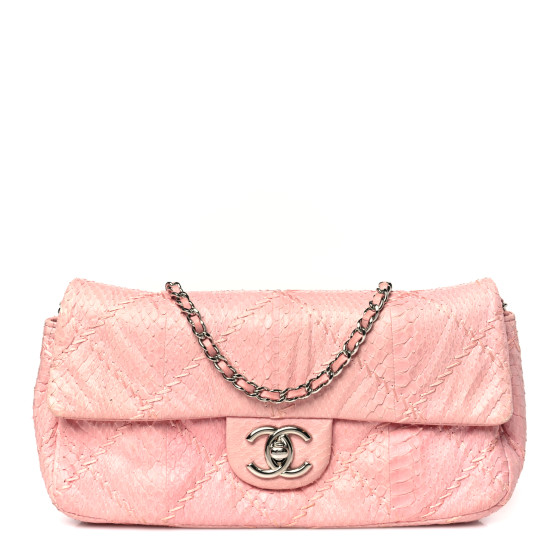 CHANEL Snakeskin Ultimate Stitch Flap Pink 1424868