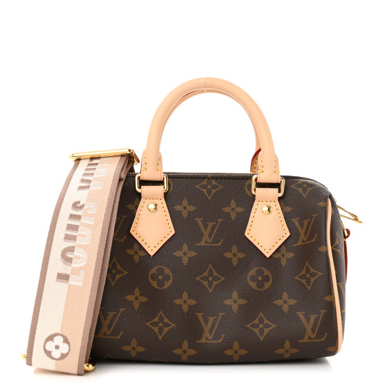 LOUIS VUITTON Monogram Speedy Bandouliere 20 Beige