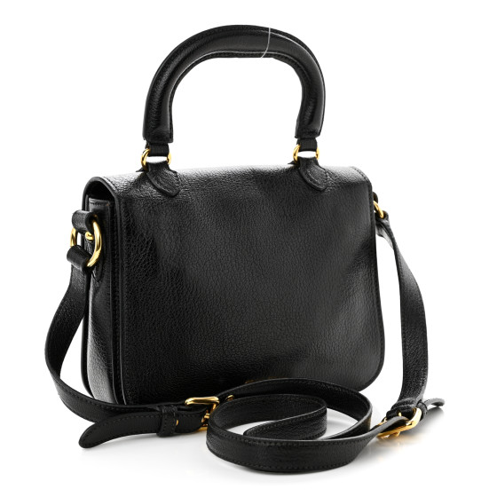 MIU MIU Goatskin Madras Small Crossbody Bag Black 1234736