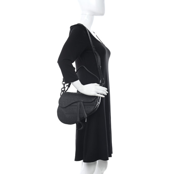 追跡【VINTAGE】Dior M0455CTZQ Oblique Saddle Shoulder Bag CHRISTIAN DIOR Calfskin Embossed Oblique Saddle Bag With