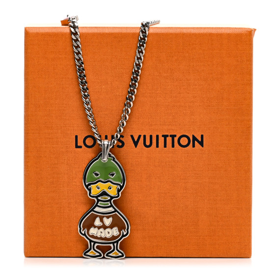 希少コラボ品♪【LOUIS VUITTON】LV MADE NIGO DUCK NECKLACE LOUIS VUITTON X NIGO Metal Enamel Duck Pendant Necklace
