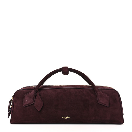 ハンドバッグ ALAIA Teckel Clutch suede handbag ALAIA Suede Goatskin Teckel Clutch Rouge Grenat 1655679