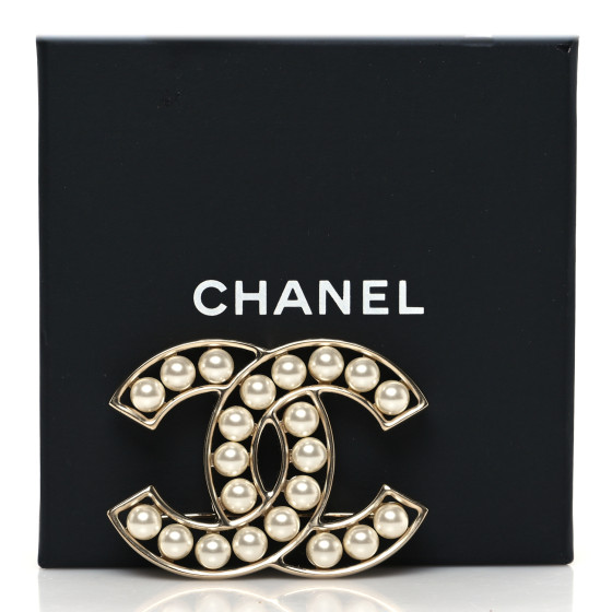 CHANEL ccブローチ CHANEL CC Logo Double Row Rhinestone Brooch Gold Tone 174